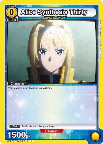 Alice Synthesis Thirty (010) (Box Topper Foil) (UE07BT/SAO-1-010), Sword Art Online — Union Arena card price