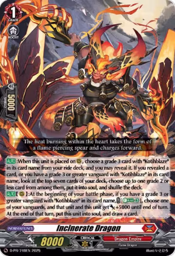 Incinerate Dragon (D-PR/749EN), D Promo Cards — Vanguard card price