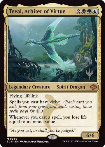 Teval, Arbiter of Virtue (230), Promo Pack: Tarkir: Dragonstorm — Magic card price