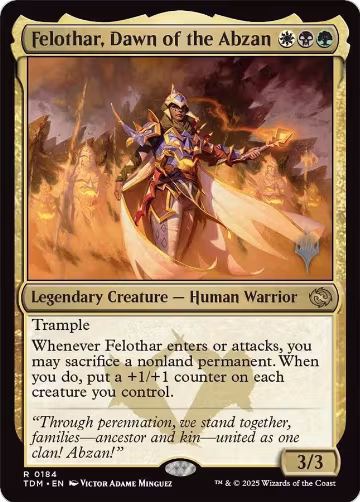 Felothar, Dawn of the Abzan (184), Promo Pack: Tarkir: Dragonstorm — Magic card price