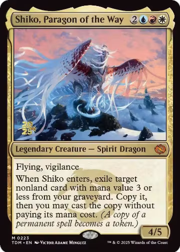Shiko, Paragon of the Way (223), Prerelease Cards — Magic card price