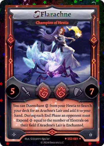 Flarachne - Champion of Hestia (Stellar) (SS2-081), Shattered Stars Chapter 2 [SS2] — Elestrals card price