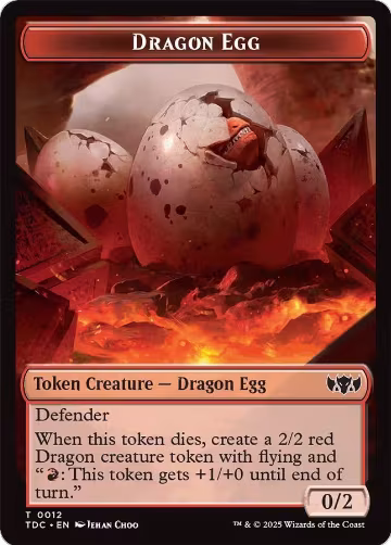 Dragon Egg // Dragon (0013) Double-Sided Token (12 // 13), Commander: Tarkir: Dragonstorm — Magic card price