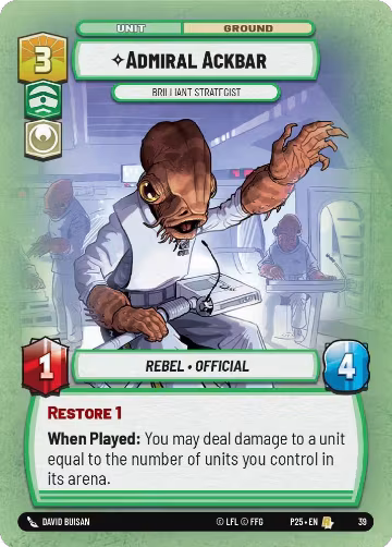 Admiral Ackbar - Brilliant Strategist (39), Organized Play Promos — Star Wars card price