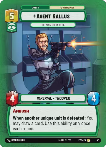 Agent Kallus - Seeking the Rebels (40), Organized Play Promos — Star Wars card price
