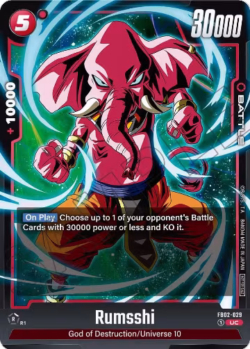Rumsshi (Limited Pack 01) (FB02-029), Tournament and Championship Promos — DB Fusion card price