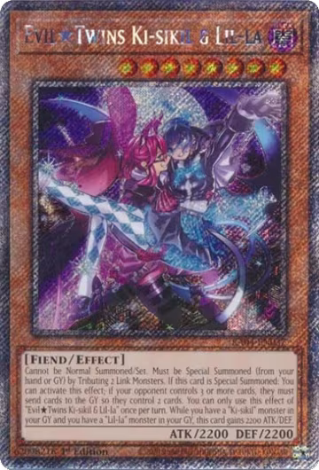Evil Twins Ki-sikil & Lil-la (Platinum Secret Rare) (RA04-EN037), Quarter Century Stampede — Yu-Gi-Oh! card price