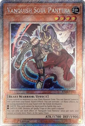 Vanquish Soul Pantera (Platinum Secret Rare) (RA04-EN044), Quarter Century Stampede — Yu-Gi-Oh! card price