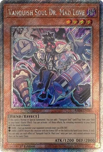 Vanquish Soul Dr. Mad Love (Platinum Secret Rare) (RA04-EN045), Quarter Century Stampede — Yu-Gi-Oh! card price