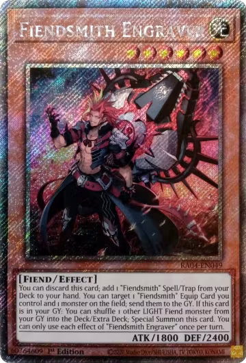 Fiendsmith Engraver (Platinum Secret Rare) (RA04-EN049), Quarter Century Stampede — Yu-Gi-Oh! card price