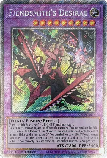 Fiendsmith's Desirae (Platinum Secret Rare) (RA04-EN056), Quarter Century Stampede — Yu-Gi-Oh! card price