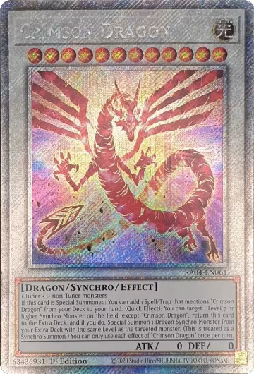 Crimson Dragon (Platinum Secret Rare) (RA04-EN061), Quarter Century Stampede — Yu-Gi-Oh! card price