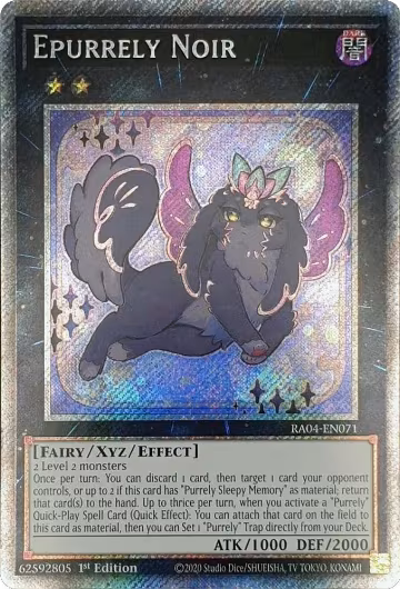 Epurrely Noir (Platinum Secret Rare) (RA04-EN071), Quarter Century Stampede — Yu-Gi-Oh! card price