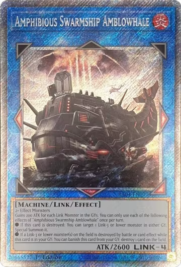 Amphibious Swarmship Amblowhale (Platinum Secret Rare) (RA04-EN077), Quarter Century Stampede — Yu-Gi-Oh! card price