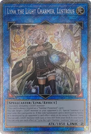 Lyna the Light Charmer, Lustrous (Platinum Secret Rare) (RA04-EN081), Quarter Century Stampede — Yu-Gi-Oh! card price