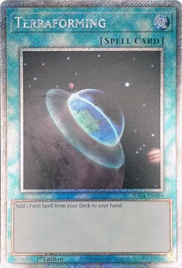 Terraforming (Platinum Secret Rare) (RA04-EN084), Quarter Century Stampede — Yu-Gi-Oh! card price