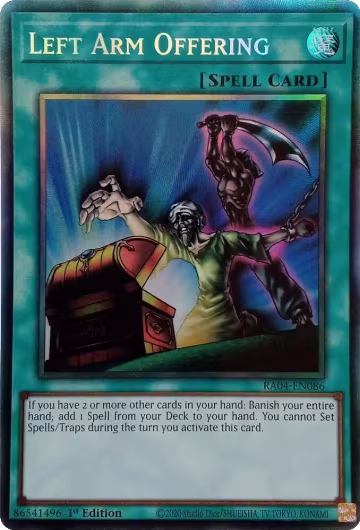 Left Arm Offering (PCR) (RA04-EN086), Quarter Century Stampede — Yu-Gi-Oh! card price