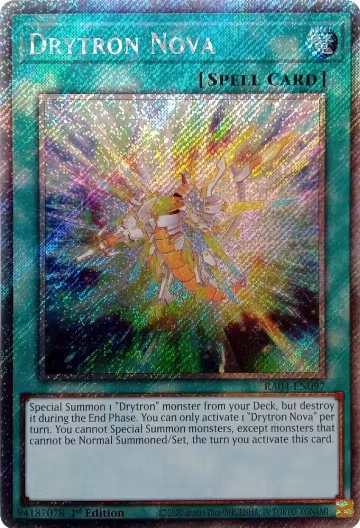 Drytron Nova (Platinum Secret Rare) (RA04-EN097), Quarter Century Stampede — Yu-Gi-Oh! card price