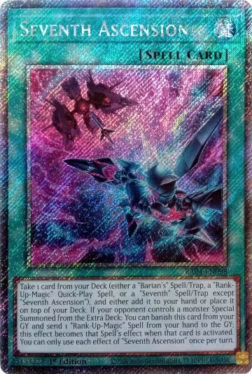 Seventh Ascension (Platinum Secret Rare) (RA04-EN098), Quarter Century Stampede — Yu-Gi-Oh! card price
