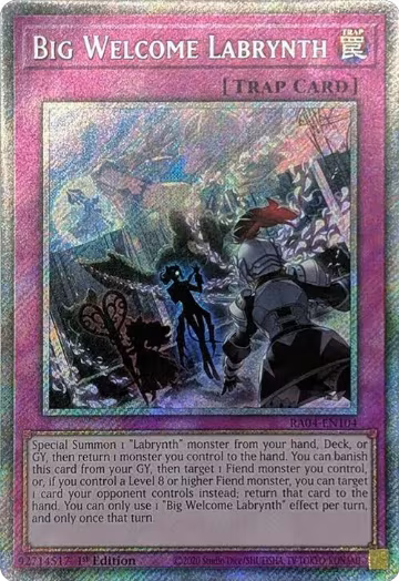 Big Welcome Labrynth (Platinum Secret Rare) (RA04-EN104), Quarter Century Stampede — Yu-Gi-Oh! card price