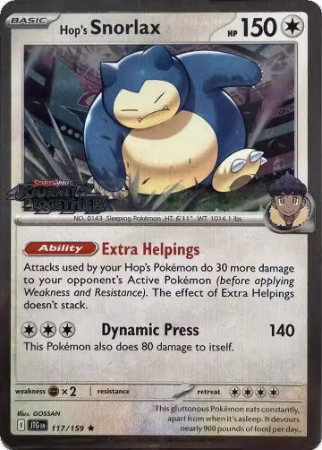 Hop's Snorlax - 117/159 (Cosmos Holo) (117/159), Miscellaneous Cards & Products — Pokémon card price