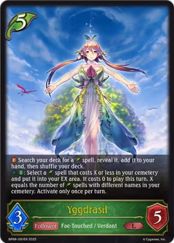 Yggdrasil (BP09-001EN), Duet of Dawn and Dusk — Shadowverse card price
