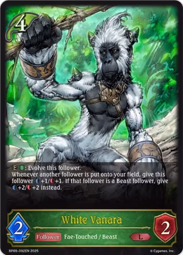 White Vanara (BP09-002EN), Duet of Dawn and Dusk — Shadowverse card price
