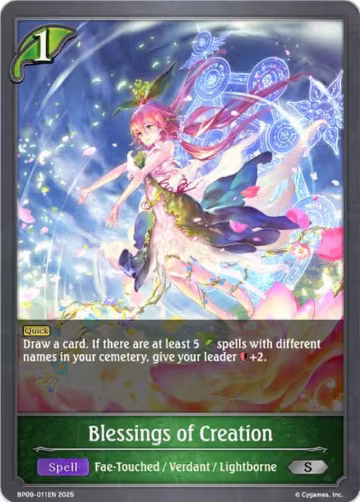 Blessings of Creation (BP09-011EN), Duet of Dawn and Dusk — Shadowverse card price