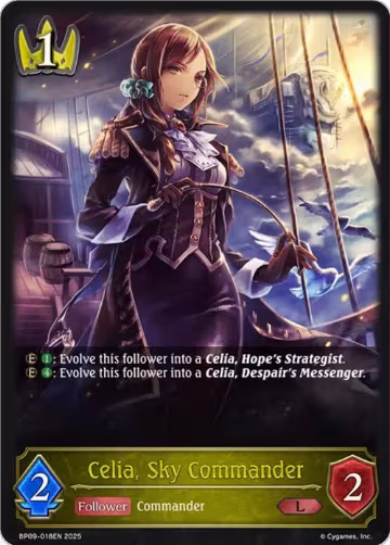 Celia, Sky Commander (BP09-018EN), Duet of Dawn and Dusk — Shadowverse card price