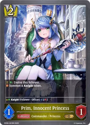 Prim, Innocent Princess (BP09-021EN), Duet of Dawn and Dusk — Shadowverse card price