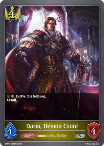 Dario, Demon Count (BP09-025EN), Duet of Dawn and Dusk — Shadowverse card price
