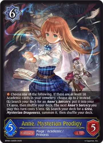Anne, Mysterian Prodigy (BP09-038EN), Duet of Dawn and Dusk — Shadowverse card price