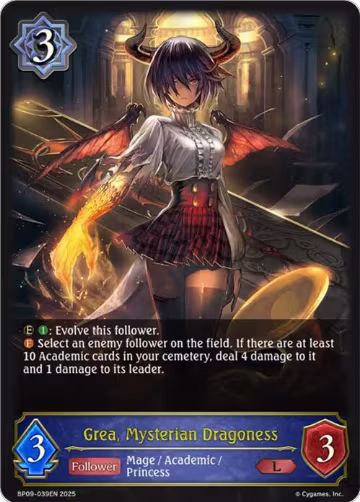 Grea, Mysterian Dragoness (BP09-039EN), Duet of Dawn and Dusk — Shadowverse card price