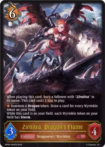 Zirnitra, Dragon's Flame (BP09-064EN), Duet of Dawn and Dusk — Shadowverse card price