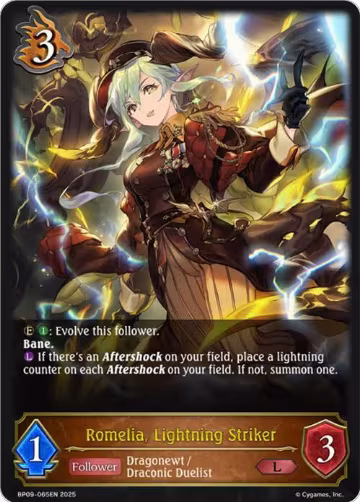 Romelia, Lightning Striker (BP09-065EN), Duet of Dawn and Dusk — Shadowverse card price