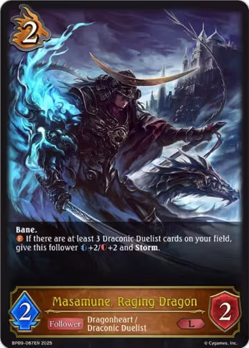 Masamune, Raging Dragon (BP09-067EN), Duet of Dawn and Dusk — Shadowverse card price