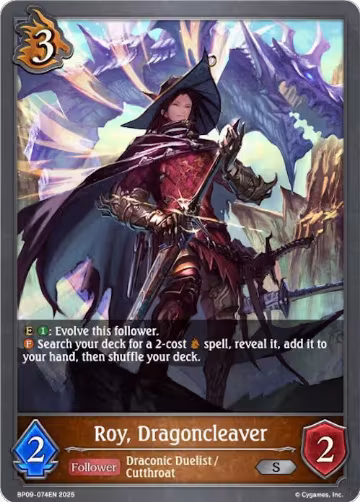 Roy, Dragoncleaver (BP09-074EN), Duet of Dawn and Dusk — Shadowverse card price