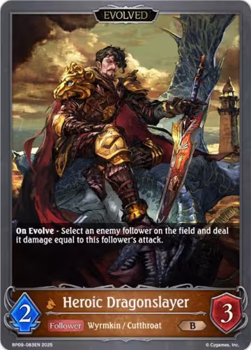 Heroic Dragonslayer (Evolved) (BP09-083EN), Duet of Dawn and Dusk — Shadowverse card price