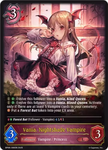 Vania, Nightshade Vampire (BP09-089EN), Duet of Dawn and Dusk — Shadowverse card price