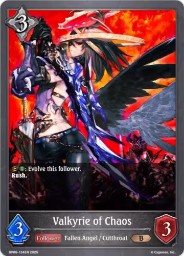 Valkyrie of Chaos (BP09-134EN), Duet of Dawn and Dusk — Shadowverse card price