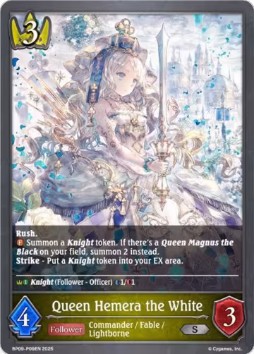 Queen Hemera the White - P09EN (Foil) (BP09-P09EN), Duet of Dawn and Dusk — Shadowverse card price