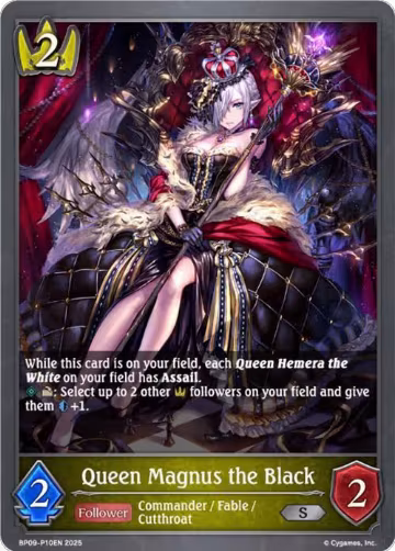Queen Magnus the Black - P10EN (Foil) (BP09-P10EN), Duet of Dawn and Dusk — Shadowverse card price