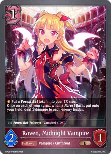 Raven, Midnight Vampire - P39EN (Foil) (BP09-P39EN), Duet of Dawn and Dusk — Shadowverse card price