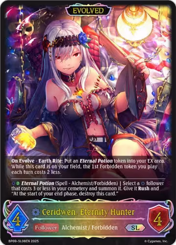 Ceridwen, Eternity Hunter (Evolved (SL) (BP09-SL08EN), Duet of Dawn and Dusk — Shadowverse card price