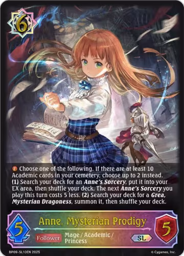 Anne, Mysterian Prodigy (SL) (BP09-SL10EN), Duet of Dawn and Dusk — Shadowverse card price