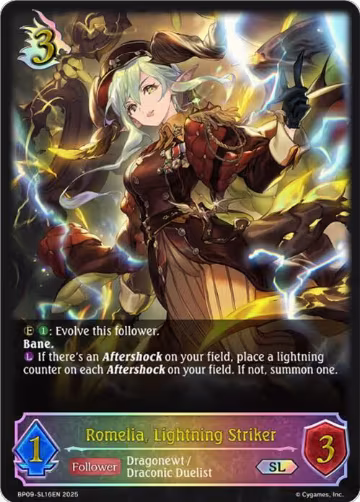 Romelia, Lightning Striker (SL) (BP09-SL16EN), Duet of Dawn and Dusk — Shadowverse card price