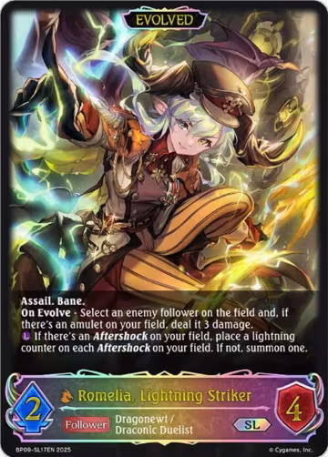 Romelia, Lightning Striker (Evolved) (SL) (BP09-SL17EN), Duet of Dawn and Dusk — Shadowverse card price