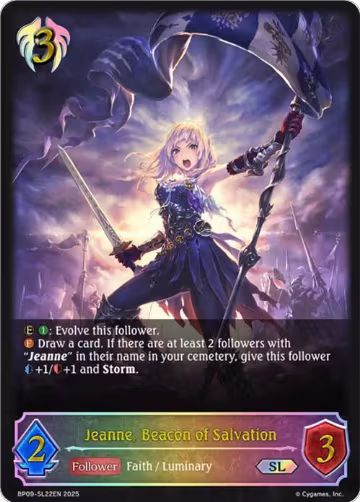Jeanne, Beacon of Salvation (SL) (BP09-SL22EN), Duet of Dawn and Dusk — Shadowverse card price