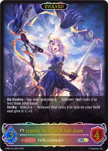 Jeanne, Beacon of Salvation (Evolved) (SL) (BP09-SL23EN), Duet of Dawn and Dusk — Shadowverse card price