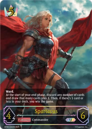 Spartacus (U) (BP09-U02EN), Duet of Dawn and Dusk — Shadowverse card price